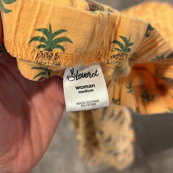 Leveret women pineapple pajama set, 100 cotton size medium - Picture 5 of 6